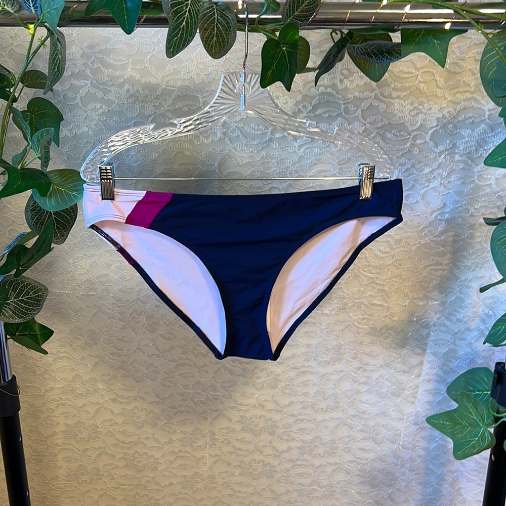 Flagpole Maya Hipster Colorblock Bikini Bottom, Navy, Women’s Size XL